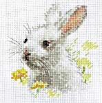 Click for more details of Animal Portraits - White Bunny (cross stitch) by Alisa