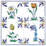 Click for more details of Antique Tiles - Flowers (cross stitch) by Thea Gouverneur