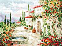 Click for more details of At the Fountain (cross stitch) by Riolis