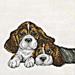 Click for more details of Basset Hound Puppies (cross stitch) by Permin of Copenhagen