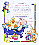 Click for more details of Bath Time Rules (cross stitch) by Stoney Creek