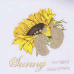 Click for more details of Birth Sampler Sunflower (cross stitch) by Thea Gouverneur