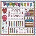 Click for more details of Birthday Delights Card (cross stitch) by Fat Cat Cross Stitch