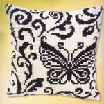 Click for more details of Black and White Butterfly Cushion Front (tapestry) by Vervaco