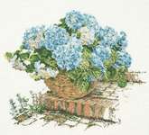 Click for more details of Blue Hydrangea (cross stitch) by Thea Gouverneur