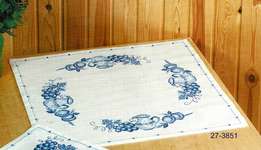 Click for more details of Blue Table Centre (cross stitch) by Permin of Copenhagen