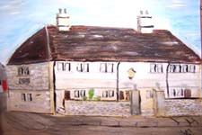 Click for more details of Bradford on Avon Alms Houses (oil on board) by Terry Chivers