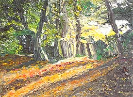 Click for more details of Burnham Beeches (oil on canvas) by Shirley Rothwell