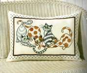 Click for more details of Cat Pillow (cross stitch) by Permin of Copenhagen