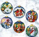 Click for more details of Christmas Balls - Set of Six (cross stitch) by Andriana