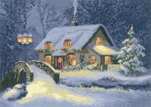 Click for more details of Christmas Cottage (cross stitch) by John Clayton