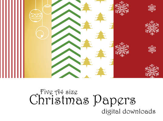 Click for more details of Christmas Digital Papers (Five A4 size Digital Downloads) (digital downloads) by Julie Lynes