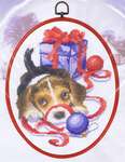 Click for more details of Christmas Puppy (cross stitch) by Permin of Copenhagen