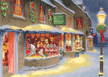 Click for more details of Christmas Toy Shop (cross stitch) by John Clayton