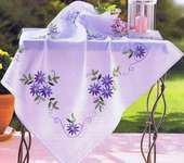 Click for more details of Clematis Table Cover (embroidery) by Deco-Line