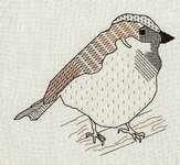Click for more details of Cock Sparrow (cross stitch) by Anne Peden