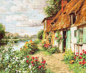Click for more details of Cottage Landscape (cross stitch) by Luca - S