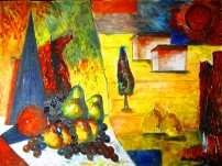 Click for more details of Cubism Landscape with Still Life (oil on canvas) by gianbencio