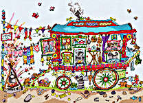 Click for more details of Cut Thru' Gypsy Wagon (cross stitch) by Bothy Threads