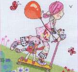 Click for more details of Emily Button - Scooter (cross stitch) by Anchor