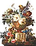 Click for more details of Flower Still Life with an Alabaster Vase (cross stitch) by Thea Gouverneur