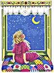 Click for more details of Girl looking at Stars (cross stitch) by Eva Rosenstand