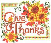 Click for more details of Give Thanks Sunflowers (cross stitch) by Imaginating