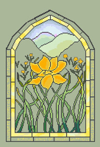 Click for more details of Golden Daffodil Window (cross stitch) by Anne Peden