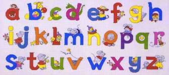 Click for more details of Happy Friends Animal Alphabet Sampler (cross stitch) by Permin of Copenhagen