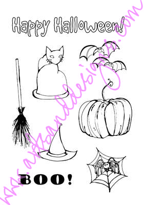 Click for more details of Happy Halloween Digistamp Sheet (digital downloads) by Julie Lynes