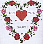 Click for more details of Hearts Wedding Sampler (cross stitch) by Anchor