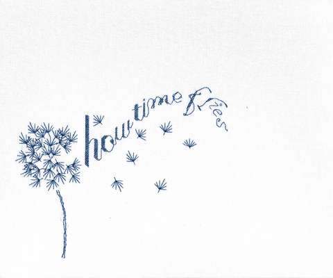 Click for more details of How Time Flies (blackwork) by Anne Peden