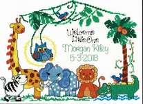 Click for more details of Jungle Family Birth Record (cross stitch) by Imaginating