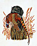 Click for more details of Labrador with Pheasant (cross stitch) by Eva Rosenstand