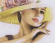 Click for more details of Lady with Hat (cross stitch) by Lanarte