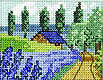 Click for more details of Lavender Field (cross stitch) by Permin of Copenhagen