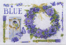 Click for more details of Lavender Wreath and Blue Tit (cross stitch) by Marjolein Bastin