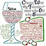 Click for more details of Let's Share Wine and Cheese (cross stitch) by Imaginating