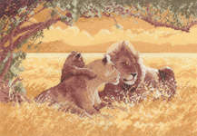Click for more details of Lions (cross stitch) by John Clayton
