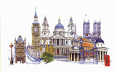 Click for more details of London (cross stitch) by Thea Gouverneur