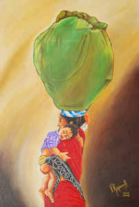 Click for more details of MILES TO GO... (oil on canvas) by ragunath