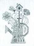 Click for more details of Mon Arrosoir (My Watering Can) (blackwork) by Jardin Prive