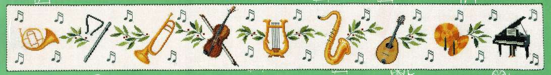 Click for more details of Music Panel (cross stitch) by Eva Rosenstand