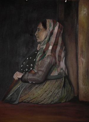 Click for more details of Old Beggar Woman (watercolour on paper) by Abhilasha Singh