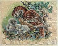 Click for more details of Owl with Chicks (cross stitch) by Eva Rosenstand