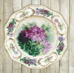 Click for more details of Plate with Chrysanthemums (embroidery) by Riolis