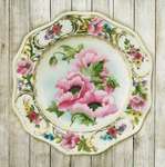 Click for more details of Plate with Pink Poppies (embroidery) by Riolis
