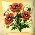 Click for more details of Poppies Cushion Front (tapestry) by Vervaco