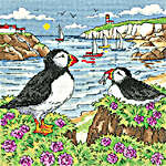 Click for more details of Puffin Shore (cross stitch) by Karen Carter