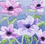 Click for more details of Purple Anemones (long-stitch) by Rose Swalwell